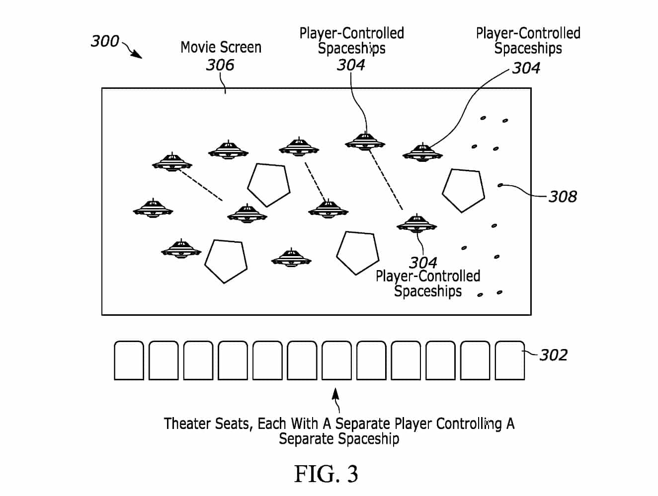 sony patent for mutliplayer games in theatre